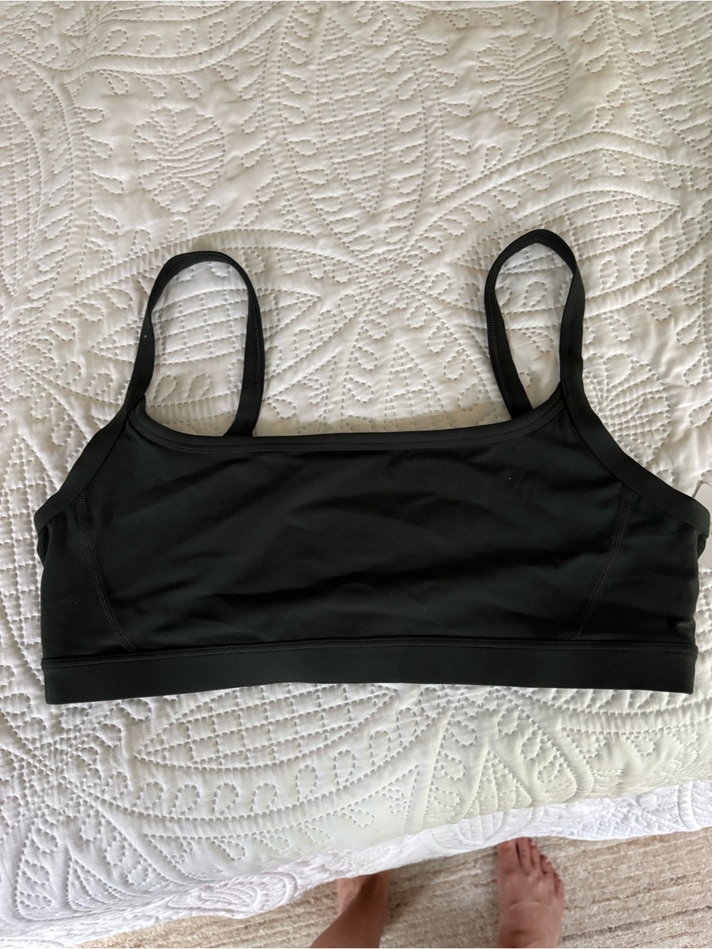 Athleta Black Seamless Crop Sports Bra